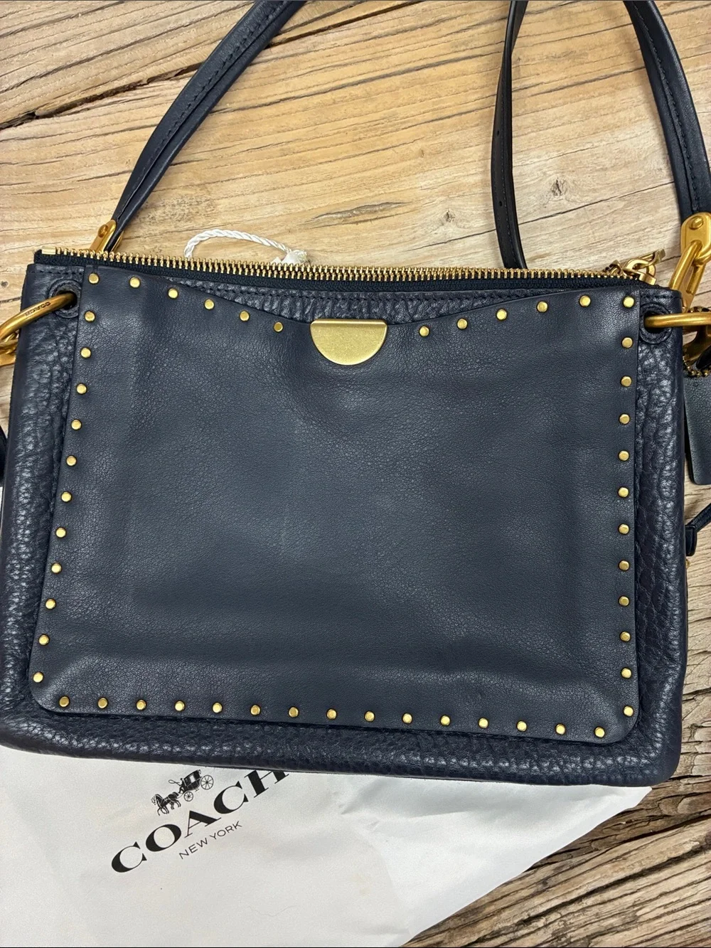 Authentic Coach Dreamer Shoulder Bag in Midnight Navy 54070